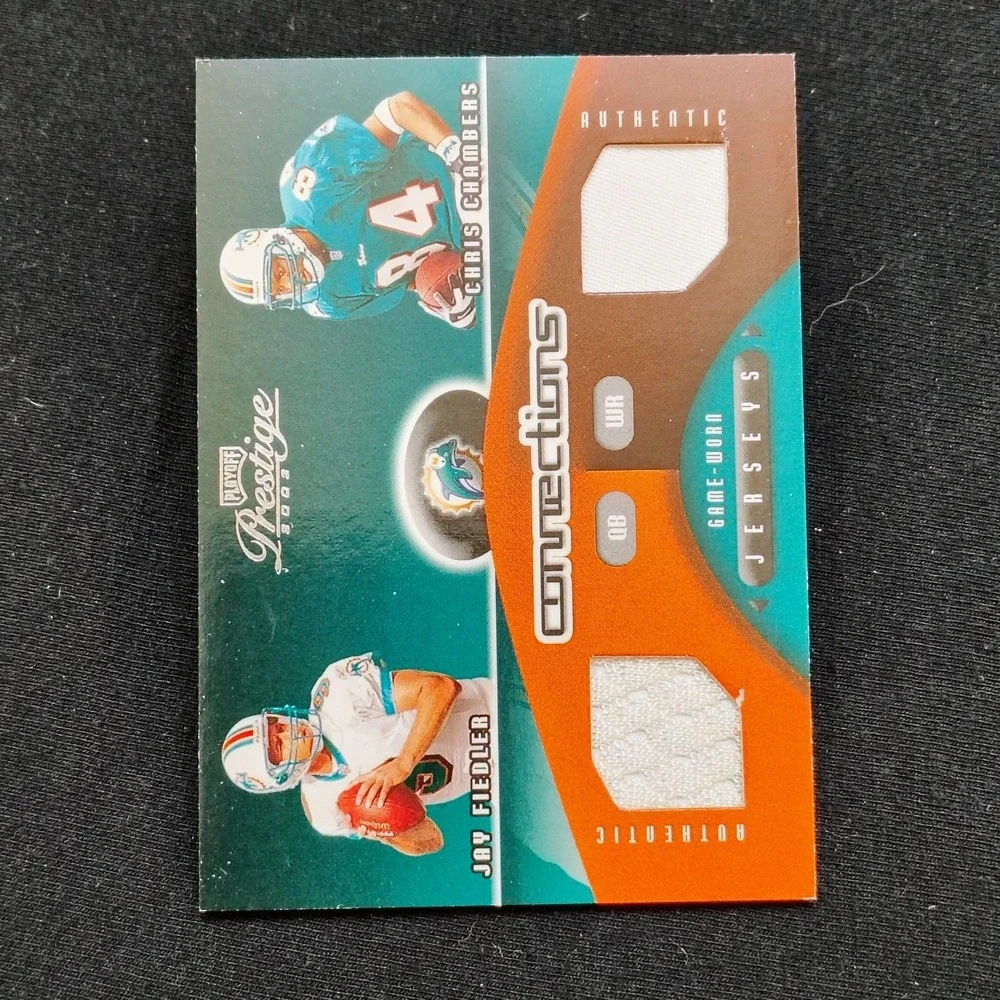 2002 Playoff Prestige Connections #C-3 Jay Fiedler Chris Chambers Miami Dolphins